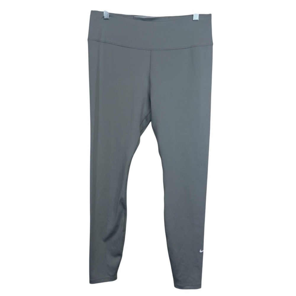 Nike Womens High Rise Leggings Sage Green Gray Athletic Large